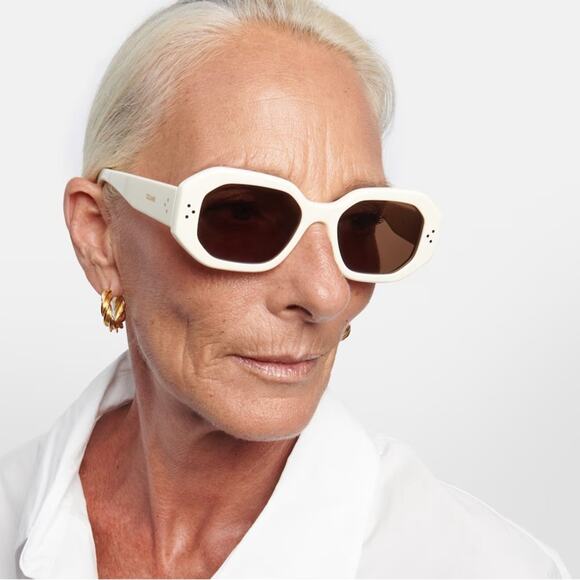 New! CELINE Sunglasses CL40255I 25E, Off-White color, Authentic - Picture 2 of 10